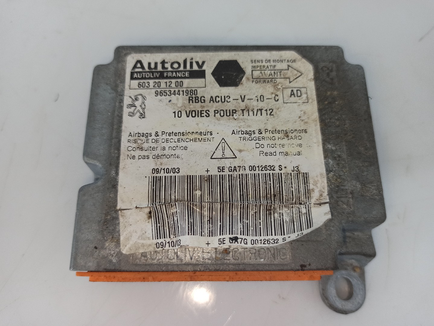 ECU airbags PEUGEOT 206 Hatchback (2A/C) 1.4 HDi eco 70 12237123 BParts