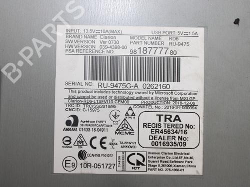 Radio CITROËN C3 I (FC_, FN_)  | BP17442197E6 