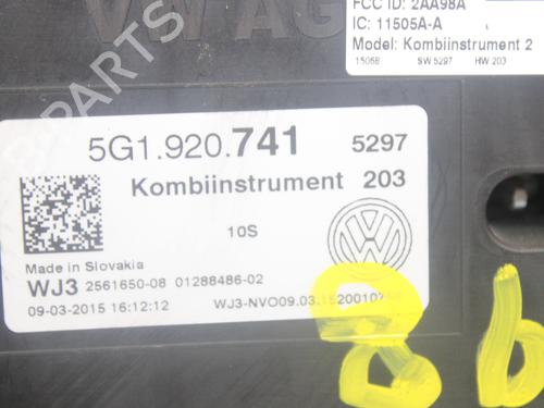 Instrument cluster VW GOLF VII (5G1, BQ1, BE1, BE2)  | BP16927944C47 