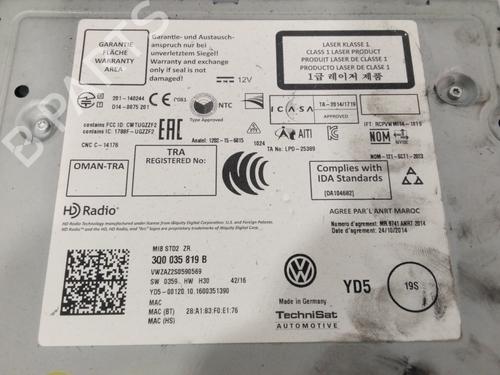 Radio VW GOLF VII (5G1, BQ1, BE1, BE2)  | BP26222259E6 