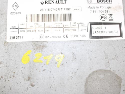 Radio RENAULT MEGANE III Coupe (DZ0/1_) 1.9 dCi (DZ0N, DZ0J, DZ1J, DZ1K) | BP18130245E6 
