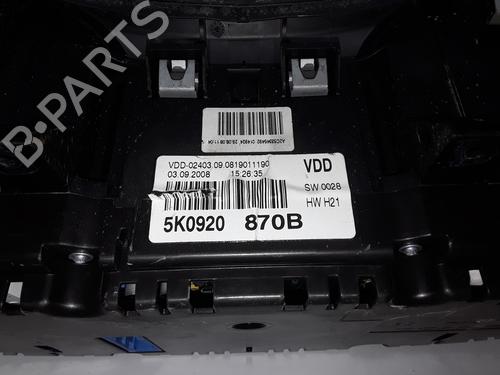 Instrument cluster VW GOLF VI (5K1) 1.6 BiFuel | BP11028558C47