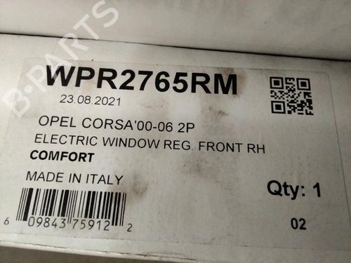 Front right window mechanism OPEL CORSA C (X01)  | BP25721793C23 