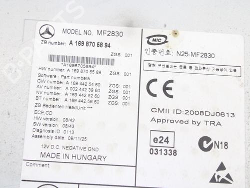 Radio MERCEDES-BENZ A-CLASS (W169) A 180 CDI (169.007, 169.307) | BP15416403E6 