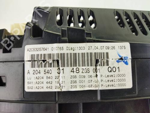 Instrument cluster MERCEDES-BENZ C-CLASS (W204)  | BP8944338C47 