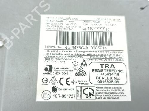 Radio PEUGEOT RIFTER 1.5 BlueHDi 100 | BP38198593E6 - Image 3