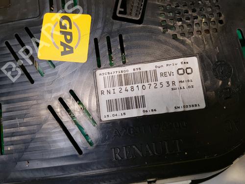 Instrument cluster RENAULT MEGANE III Hatchback (BZ0/1_, B3_) 1.2 TCe (BZ2B, BZ11) | BP15243612C47 