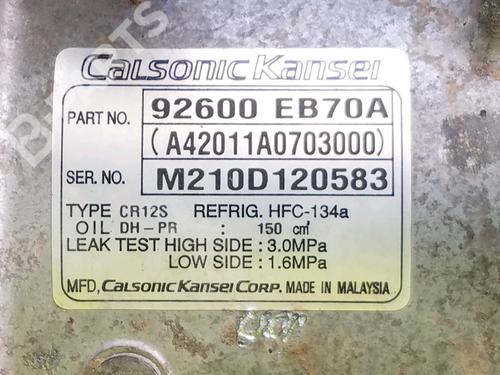 AC compressor NISSAN NAVARA NP300 (D40) 2.5 dCi 4WD | BP12137630M34 