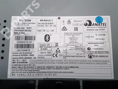 Radio RENAULT CLIO IV (BH_) 1.5 dCi 75 | BP10455570E6 