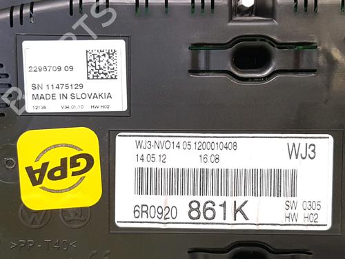 Instrument cluster VW POLO V (6R1, 6C1) 1.6 TDI | BP15690105C47 