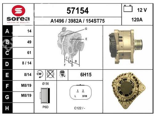 Used Alternator RENAULT CLIO II (BB_, CB_) 1.5 dCi (BB3N, CB3N) (84 hp) 8962949