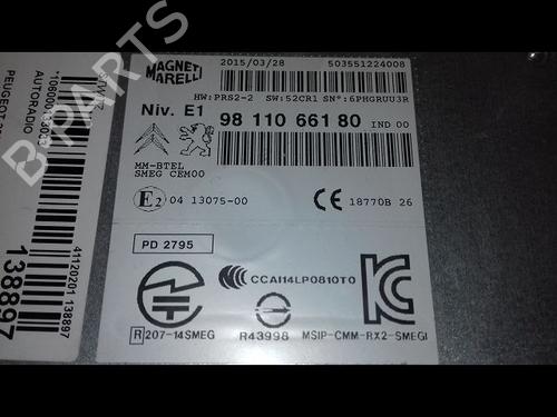 Radio PEUGEOT 208 I (CA_, CC_) 1.4 HDi | BP29224282E6 
