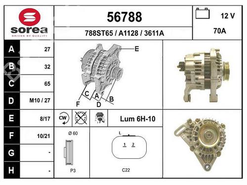 Used Alternator Alternator RENAULT TWINGO I (C06_) 1.2 (C066, C068) (58 hp) 23194591 23194591