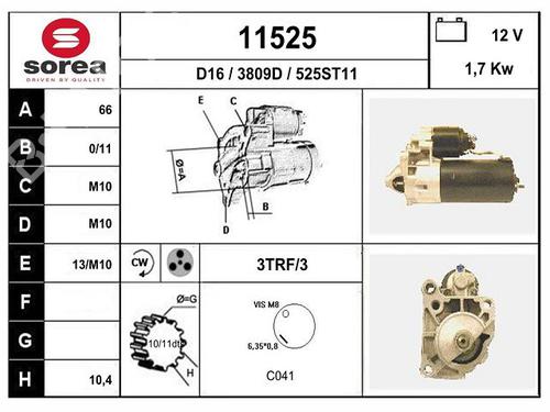 Used Starter RENAULT MEGANE I (BA0/1_) 1.9 D Eco (BA0A, BA0U, BA0R) (64 hp) 8962608