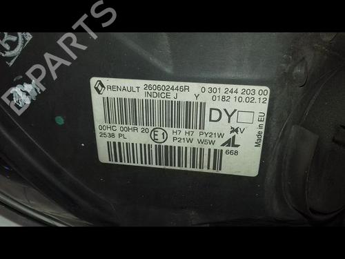 Used Left headlight RENAULT MEGANE III Hatchback (BZ0/1_, B3_) 1.5 dCi (BZ09, BZ0D, BZ1W, BZ29, BZ14) (110 hp) 18859581