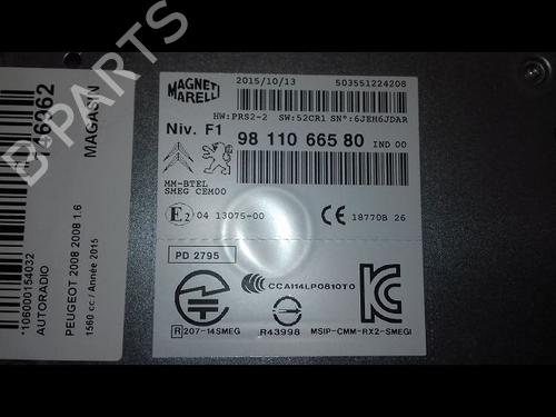 Used Radio PEUGEOT 2008 I (CU_) 1.6 BlueHDi 100 (100 hp) 30949625