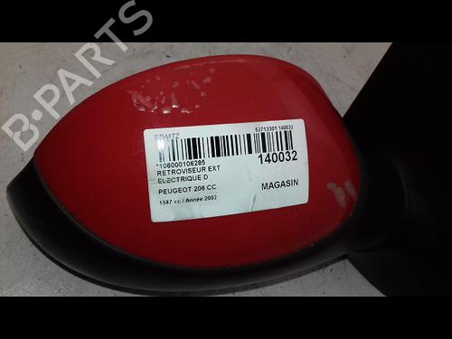 Retrovisor derecho PEUGEOT 206 CC (2D) 1.6 16V (2DNFUF, 2DNFUR) | BP23195555C27 