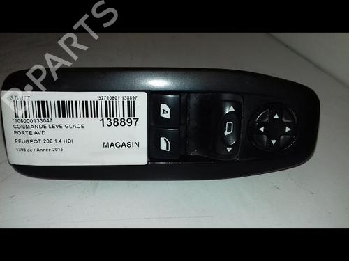 Used Left front window switch PEUGEOT 208 I (CA_, CC_) 1.4 HDi (68 hp) 29216703