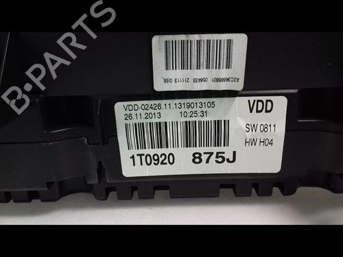 Used Instrument cluster VW TOURAN (1T3) 1.6 TDI (105 hp) 11214722