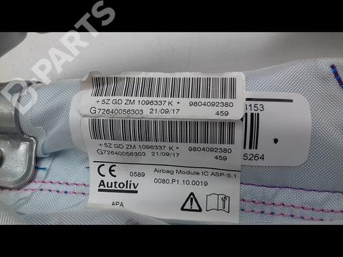 Left curtain airbag PEUGEOT 208 I (CA_, CC_) 1.2 VTI 82 | BP10510313C11 