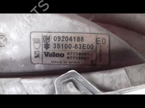 Used Right headlight OPEL AGILA A (H00) 1.2 16V (F68) (75 hp) 14957644