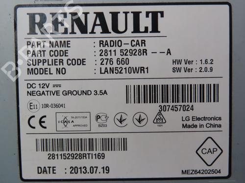 Used Radio RENAULT CLIO IV (BH_) 1.5 dCi 90 (90 hp) 26015251