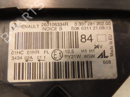 Højre forlygte RENAULT CAPTUR I (J5_, H5_) 0.9 TCe 90 (90 hp) 29963721