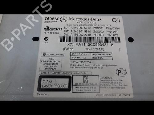 Used Radio Radio MERCEDES-BENZ B-CLASS Sports Tourer (W246, W242) B 180 CDI (246.200) (109 hp) 12107645 12107645