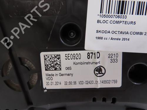 Used Instrument cluster SKODA OCTAVIA III Combi (5E5, 5E6) 2.0 TDI (150 hp) 15625026