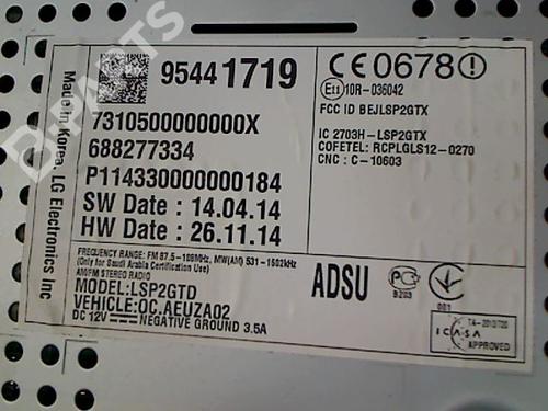 Bilradio OPEL CORSA E (X15) 1.4 Turbo (08, 68) | BP8975402E6 