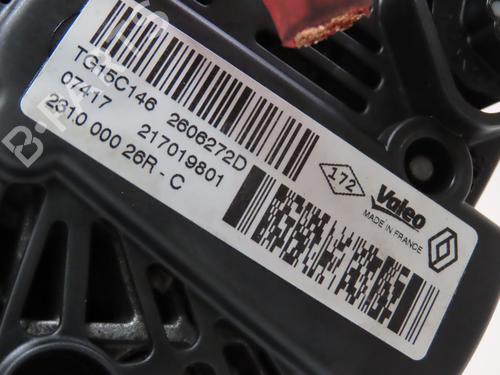 Used Alternator RENAULT KANGOO / GRAND KANGOO II (KW0/1_) 1.5 dCi 110 (KW06, KW12) (110 hp) 30950734