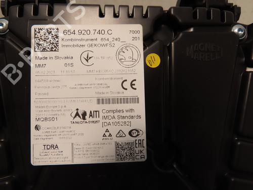 Instrument cluster SKODA FABIA IV (PJ3) 1.0 TSI | BP30952212C47