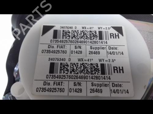 Used Rear right belt tensioner FIAT 500 (312_) 1.2 (312AXA1A) (69 hp) 10391595