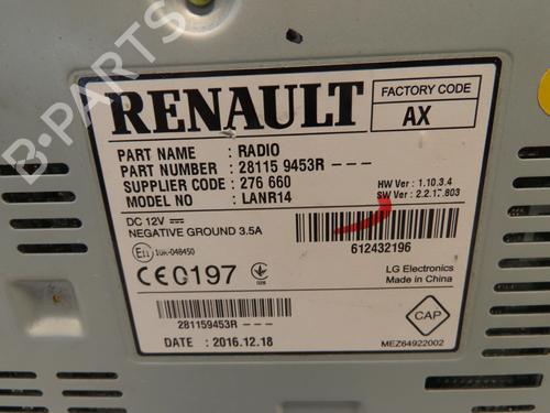 Used Radio RENAULT MEGANE IV Hatchback (B9A/M/N_) 1.6 dCi 130 (B9A4) (130 hp) 28309779
