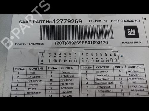 Radio SAAB 9-3 (YS3F, E79, D79, D75) 1.9 TiD | BP10486529E6