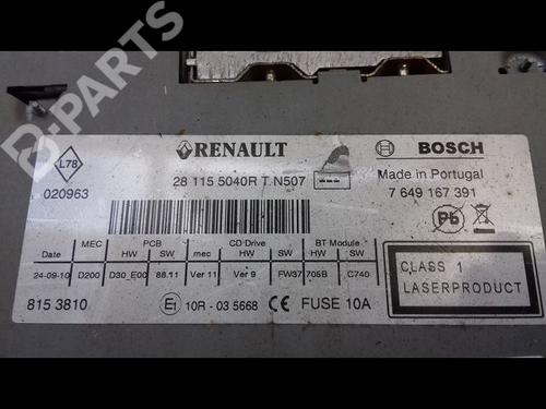 Radio RENAULT MEGANE III Grandtour (KZ0/1) 1.5 dCi (KZ1M, KZ1W, KZ0R) | BP8988624E6 