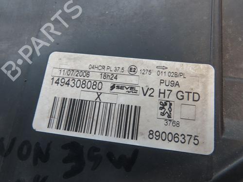 Used Left headlight PEUGEOT 807 (EB_) 2.0 HDI (136 hp) 17316199
