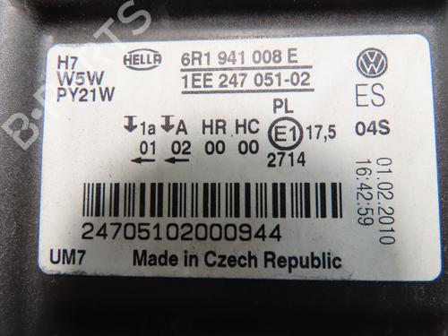 Used Right headlight VW POLO V (6R1, 6C1) 1.6 TDI (90 hp) 30954577