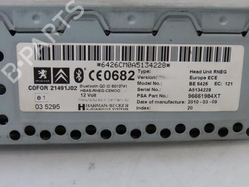 Used Radio PEUGEOT 5008 (0U_, 0E_) 2.0 HDi 150 / BlueHDi 150 (150 hp) 22368285