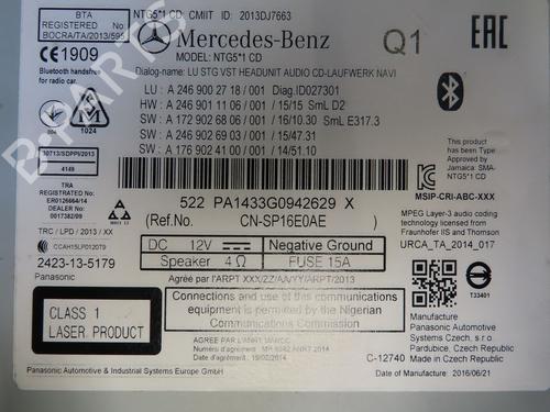 Used Radio MERCEDES-BENZ A-CLASS (W176) A 200 (176.043) (156 hp) 26669121