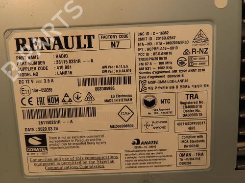 Radio RENAULT KOLEOS II (HC_) 1.7 BLUE dCi 150 (HCA7) | BP33137196E6 - Image 3