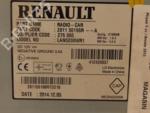 Used Radio RENAULT CAPTUR I (J5_, H5_) 1.5 dCi 90 (J5N4, J5M5, J5MW, J5M6, J5AL, J5AJ) (90 hp) 30952291