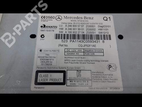 Used Radio MERCEDES-BENZ B-CLASS Sports Tourer (W246, W242) B 180 CDI (246.200) (109 hp) 12107645