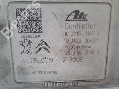 ABS pump CITROËN C3 II (SC_) 1.4 HDi 70 (SC8HZC, SC8HR0, SC8HP4) | BP8999441M43 