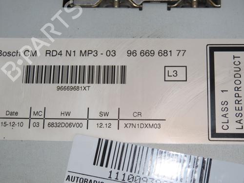 Bilradio CITROËN BERLINGO MULTISPACE (B9) 1.6 HDi 75 16V (75 hp) 23208163