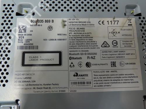 Radio VW POLO V (6R1, 6C1) 1.4 TDI (90 hp) 17175965