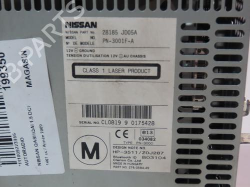 Radio NISSAN QASHQAI / QASHQAI +2 I (J10, NJ10, JJ10E) 1.5 dCi | BP17657506E6 