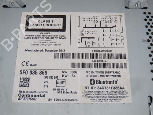 Radio SEAT LEON (5F1) 2.0 TDI | BP31277155E6 - Image 4