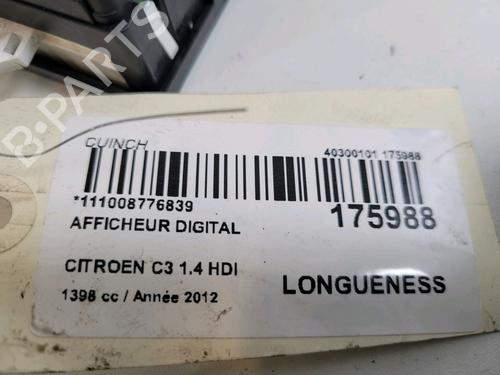 Display CITROËN C3 II (SC_) 1.4 HDi 70 (SC8HZC, SC8HR0, SC8HP4) (68 hp) 13535700