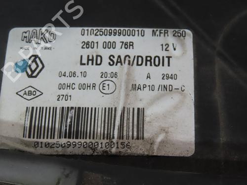 Højre forlygte RENAULT FLUENCE (L3_) 1.5 dCi (L30B) | BP30893005C29